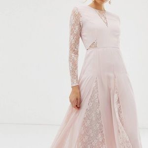 Pink Lace Maxi Dress